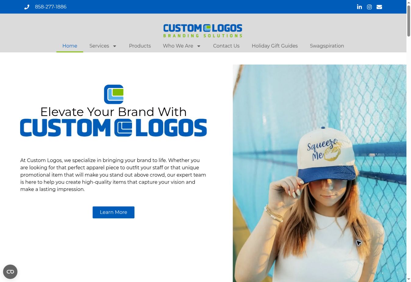 Custom Logos branding solutions website