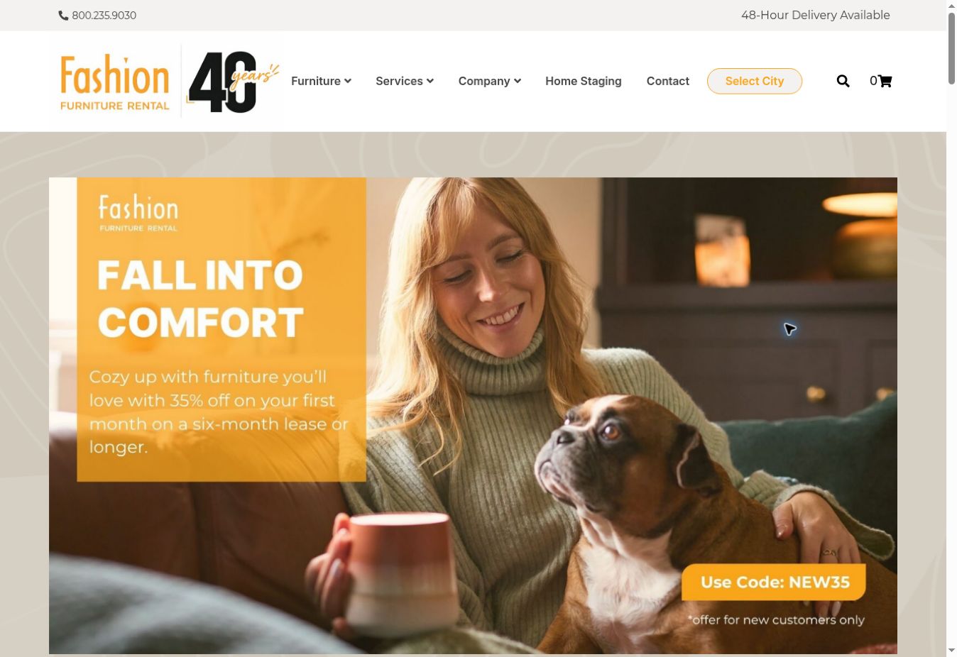 Fashion Furniture Rental ecommerce website